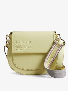 Ted Baker Darcell Logo Embossed Leather Crossbody Satchel with Striped Strap Bag